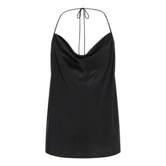 Valentino Garavani Tie-up Silk Top - female - Valentino Garavani - Sleeveless Tops - Black - S - Tops