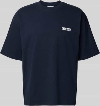 Review T-Shirt mit Rundhalsausschnitt und Logo-Print in Marine, Gr&ouml;&szlig;e XXL