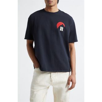 Rhude Moonlight Regatta Graphic T-Shirt in Vintage Black/Red/Blue at Nordstrom, Size X-Large