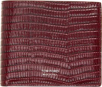 Tom Ford Lizard Embossed T-Line Classic Bifold Wallet in Rap Ruby Red at Nordstrom