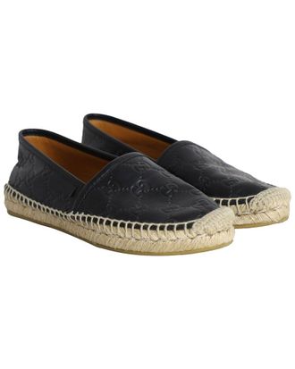 Gucci Womens Leather Guccissima Signature Espadrille Flat (Authentic Pre- Loved)