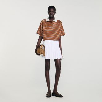 Sandro Camiseta a rayas con strass