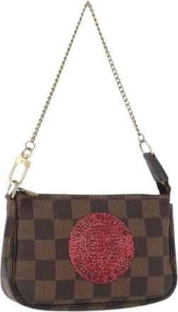 Louis Vuitton Pre-owned Mini Pouch - Dames - Vintage Mini Tas - Bruin - ONE Size - Leer - Vintage
