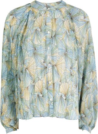 Veronica Beard Fennel Printed Chiffon Blouse - Blue - 12 (UK16 / XL)