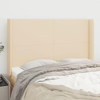 vidaXL Cabecero Con Orejas De Tela Color Crema 147x16x118/128 Cm Vidaxl