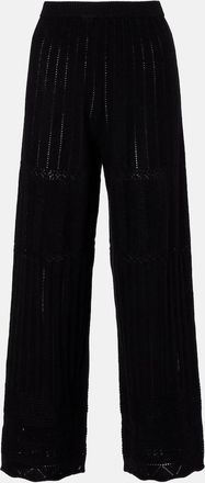 Eres Alliage pointelle wool and cashmere wide-leg pants