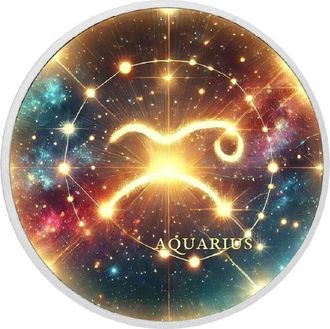 OEM Signos Del Zod&iacute;aco - Moneda De Plata De 1 Oz De Acuario