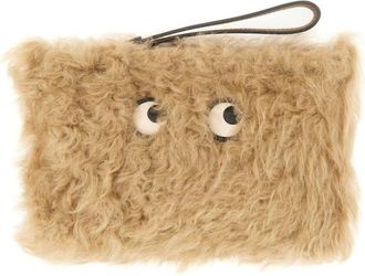 Anya Hindmarch Shearling Eyes Clutch Bag