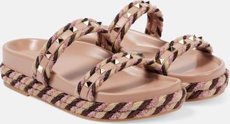 Valentino Garavani Sandali Rockstud Torchon con pelle