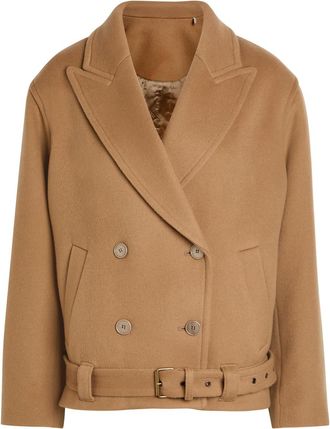 Isabel Marant Warna Belted Wool and Cashmere-blend Jacket - Camel - 38 (UK10 / S)