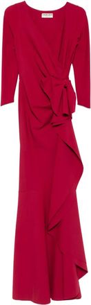 La Petite Robe Di Chiara Boni Jurk met ruches en strikdetail - Rood