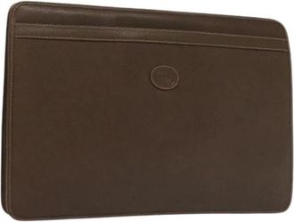 Gucci Pre-owned Leren Clutch - Dames - Vintage Clutch - Bruin - ONE Size - Leer - Vintage