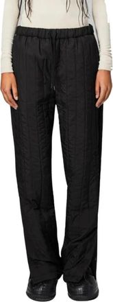 Rains Banja Liner Pants Regular - Dames - Wijde Broeken - Zwart - S - Leer - Broeken
