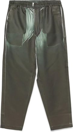 Comme Des Garçons Pantaloni con stampa denim - Verde