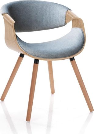 Oresteluchetta Silla madera curvada roble, tejido gris hidr&oacute;fugo al72xan53xpr59 cm
