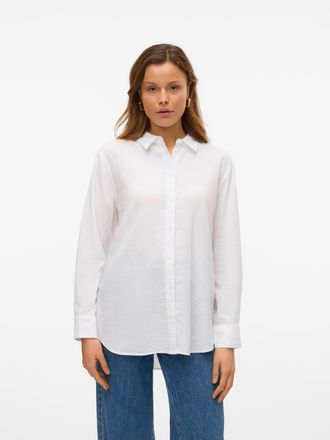 Vero Moda VMLINN LINEN LS SHIRT WVN NOOS hochwertige Qaulit&auml;t mit Leinen
