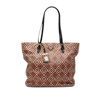 Prada Pre-owned Tote Bags, female, Multicolor, Size: ONE SIZE Pre-owned Printed Saffiano Tote