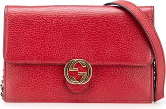 Gucci Borsa a tracolla GG in pelle stampa Dollaro e catena 2016-2025 - Rosso