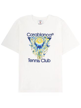 Casablanca White Abstract Graphic Print Cotton T-Shirt