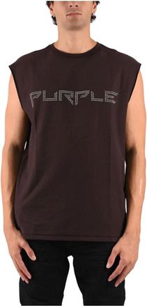 Purple Camiseta sin mangas de tejido texturizado - Tops - Hombre - Marr&oacute;n - L