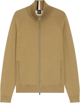HUGO BOSS Cardigan - Heren - Vesten - Beige - M - Katoen - Truien & Vesten