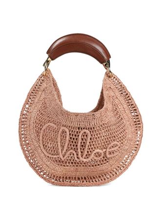 Chloé logo-embroidered tote bag - women - Cellulose/Buffalo Leather/Cellulose - One Size - Brown