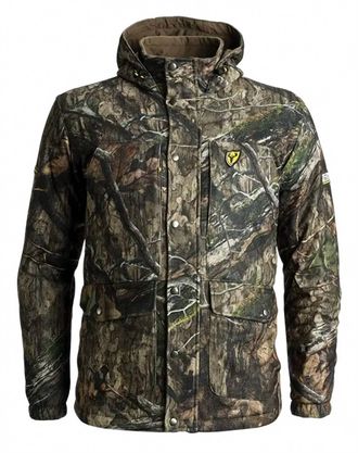 Mossy Oak Mens Thermal Scent Blocker Hunting Coat In Camo Brown/green