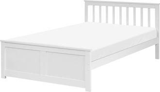 Beliani Cama Con Somier De Madera De Pino Mdf Minimalista 120 X 200 Cm Blanco Olendon
