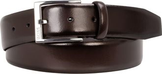 BOSS Elloy Leather Belt in Dark Brown at Nordstrom, Size 36
