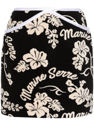 Marine Serre Minigonna con effetto jacquard - Nero