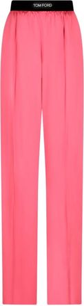 Tom Ford Broeken, Dames, Roze, S, Satijn, Zijden Satijnen Pyjamabroek