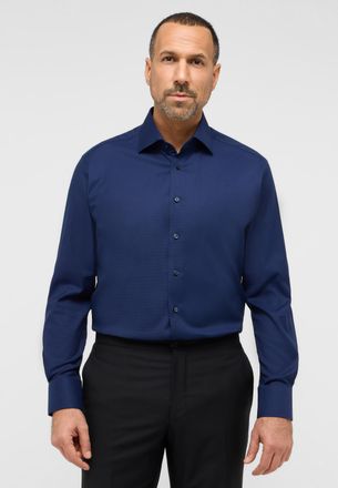Eterna Langarmhemd ETERNA MODERN FIT, Herren, Gr. 40, Normalgr&ouml;ssen, blau (dunkelblau), 100% Baumwolle, tailliert, Manschette, Hemden Langarmhemd, NON IRON (