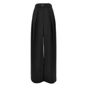 Sportmax Wide Trousers, female, Black, 2XS, Spxbautta Wide-fit Trousers