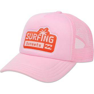 Billabong Embroidered Trucker Hat in Candy Pink at Nordstrom
