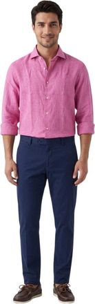 Borriello Borriello Kraag Shirt - Heren - Casual Overhemden - Roze - L - Linnen - Overhemden