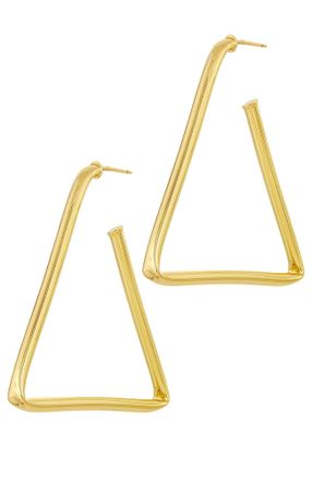 Savvy Cie Jewels 18K YELLOW GOLD PLATED TRIANGLE EARRINGS