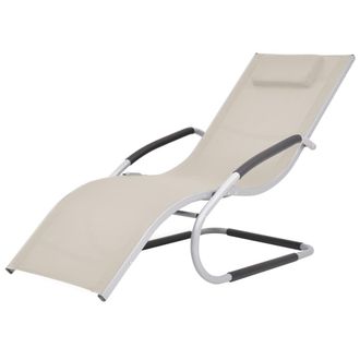 vidaXL Tumbona Con Coj&iacute;n Aluminio Y Textilene Color Crema Vidaxl