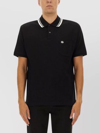 Gucci embroidered polo shirt featuring chest pocket