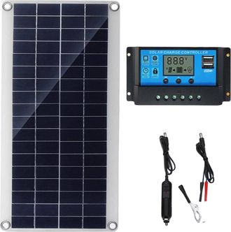 OEM Panneau Solaire - 300 W - 12 V - Ip65 Etanche - Pour Camping-car Bateau Jardin Ext&eacute;rieur - Kit Complet Avec Regulateur Mppt 60 A