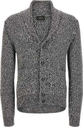 Brioni Bicolor Wool Mens Cardigan