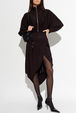 Alaia Skirt With A Slit, Womens, Brown