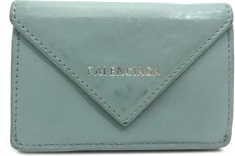 Balenciaga Tweedehands leren portemonnees - Dames - Vintage Accessoires - Blauw - ONE Size - Leer - Vintage