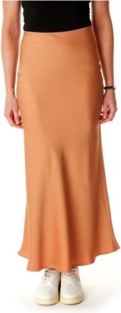 Drykorn Nevida Slip Rok - Dames - Maxi Rokken - Oranje - W28 - Leer - Rokken