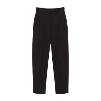 Alexander McQueen Bruine Broek met Persvouwzakken - Dames - Wijde Broeken - Bruin - S - Broeken