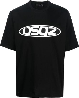 Dsquared2 T-shirt met logoprint en korte mouwen - Heren - T-shirts - Zwart - S - Katoen - Tops
