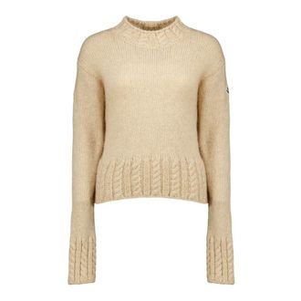 Moncler Maglione Girocollo in Misto Alpaca - - Knitwear - Donna - Beige - S