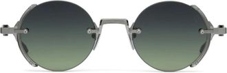 Akoni Jupiter - Ronde Semi-Rimless Zonnebril - Heren - Zonnebrillen - Grijs - ONE Size - Accessoires