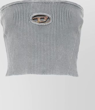 Diesel cotton ribbed slim-fit long-sleeve top