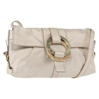 Bulgari Pre-owned Vintage Leren Crossbodytas - Dames - Pre-owned - Grijs - Maat: ONE Size Leer