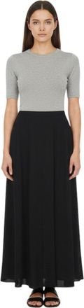 Alberta Ferretti Black Solid Midi Skirt